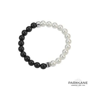 Park Lane Noir Black and White Beaded Bracelet | New